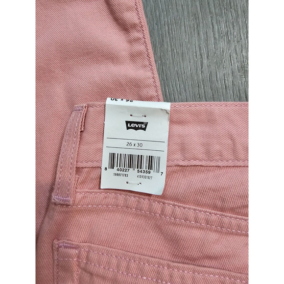 NWT Levi’s Womens Boyfriend Jeans 26x30 Pink Mid Rise Tapered Leg 100% Cotton - Picture 7 of 9
